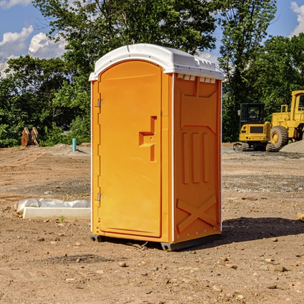 how often are the portable restrooms cleaned and serviced during a rental period in Lebanon